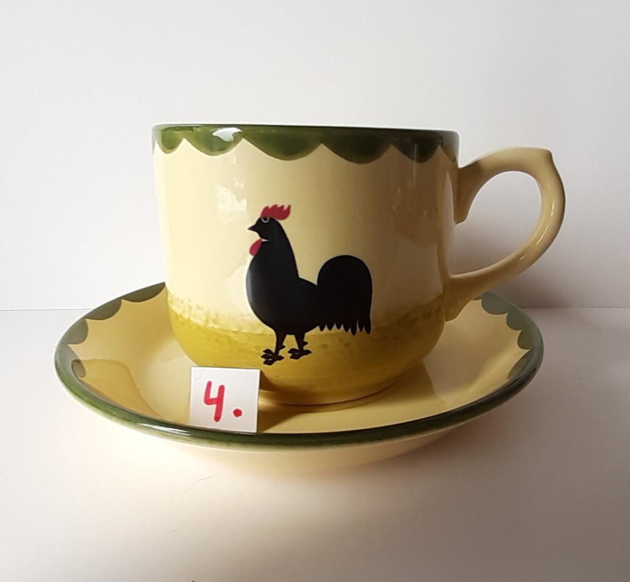 Kip en haan servies: 1 soepkop + 1 schotel