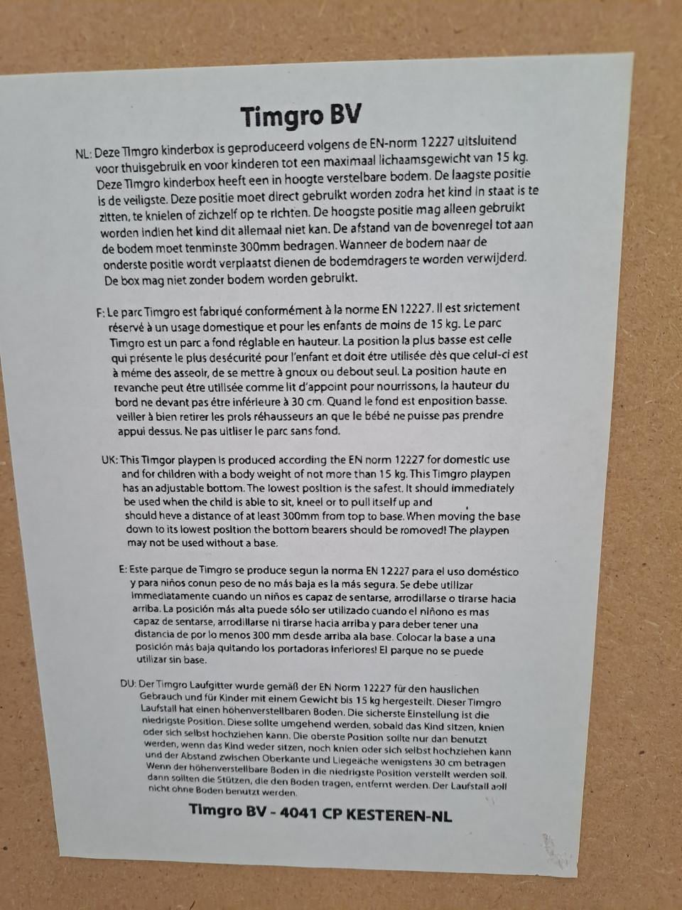 Verstelbare box inclusief matras