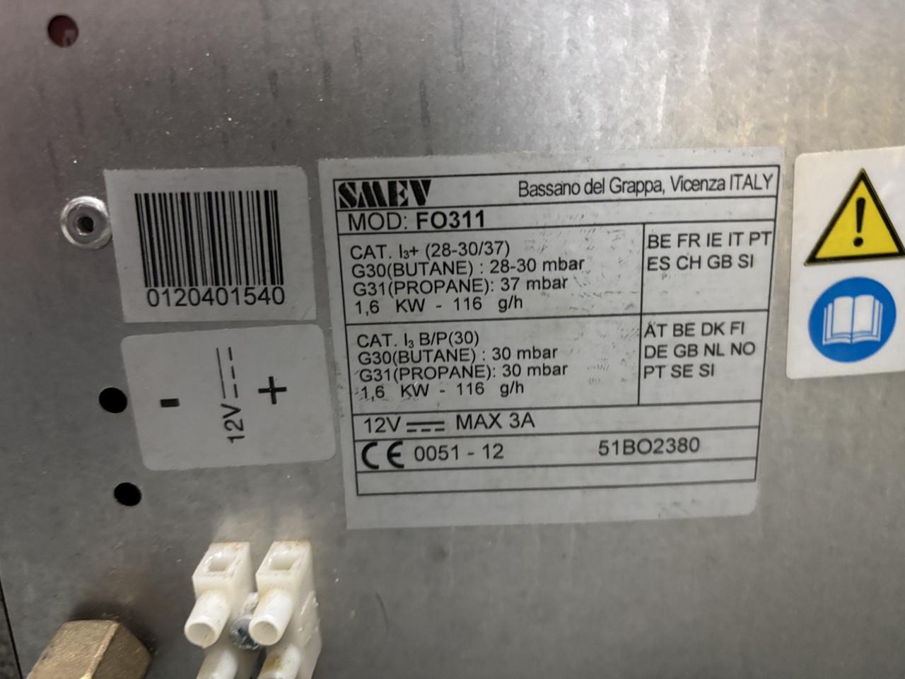 Smev gas inbouw oven