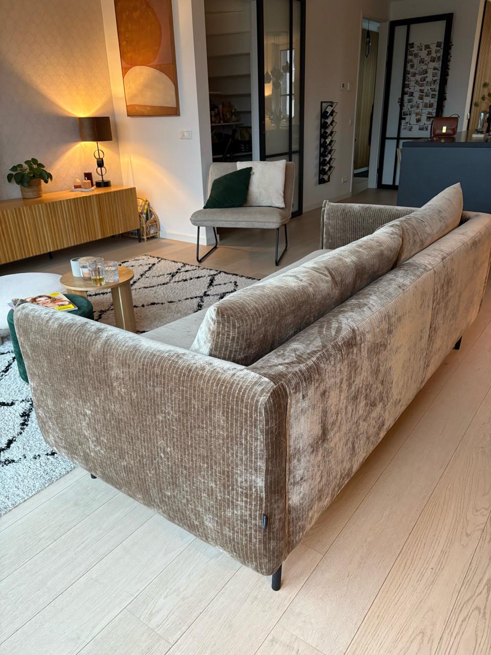 Bruine stoffen 3-zits bank van Loods 5