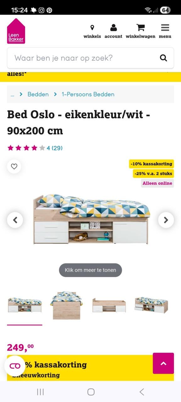 Bed/ledikant 90×200