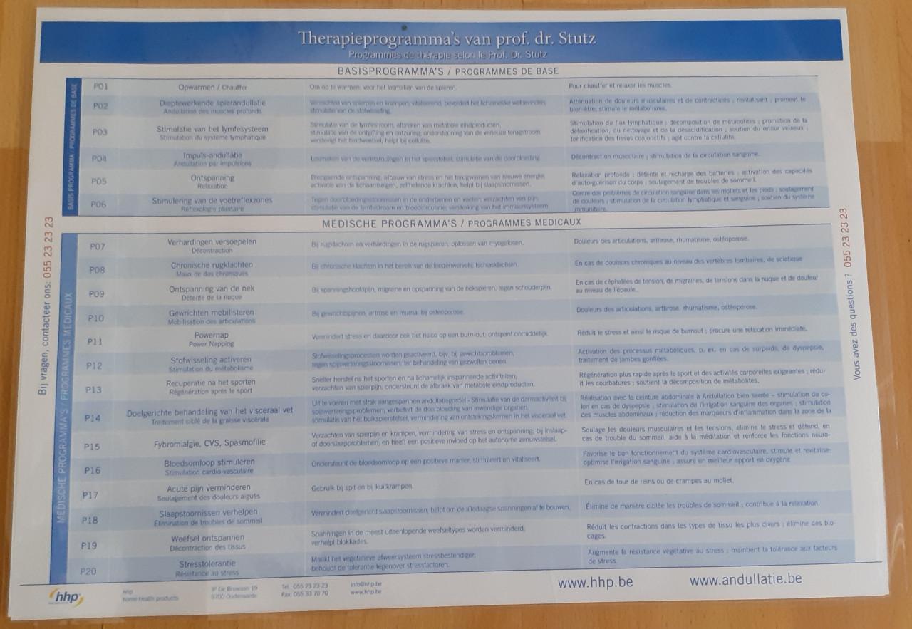 Andullatiemassagesysteem  voor therapeutische praktijk of voor thuis