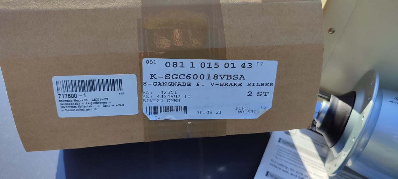 Nieuwe Shimano Nexus 8 SG-C6001-8R