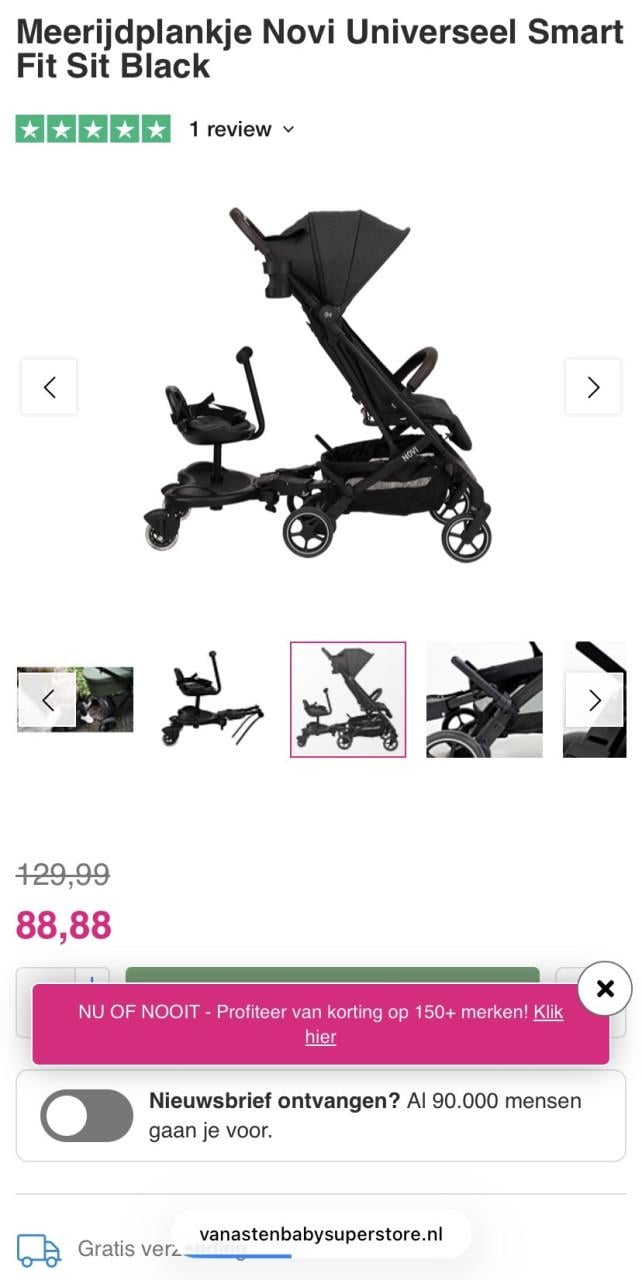 Meerijplankje Novi baby - universeel
