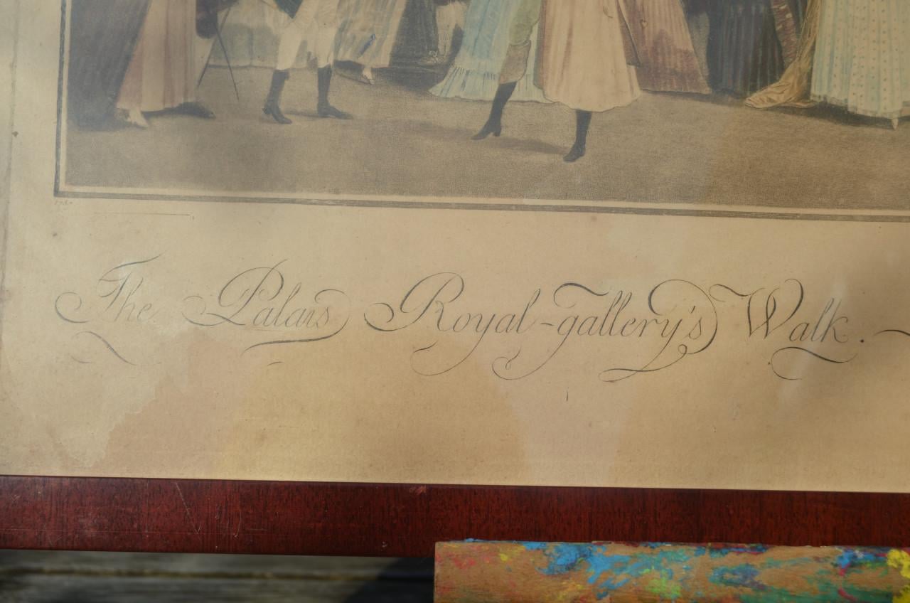 Franse gravure/ets 'The Palais Royal Gallery's Walk' 1787