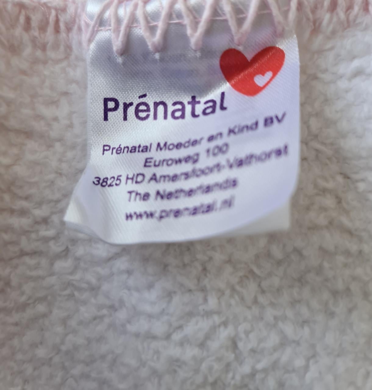 Roze / witte katoenen hartjes deken van Prenatal 90X70 cm