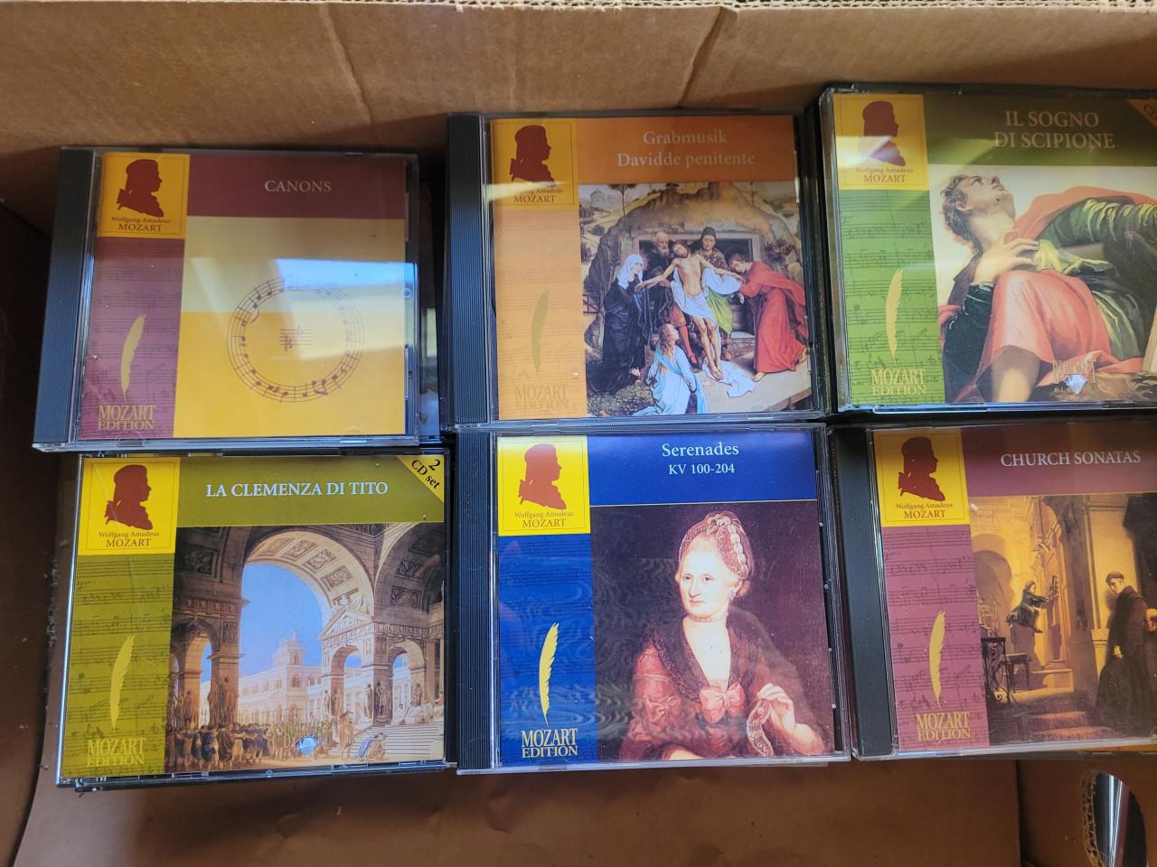 Doos vol Mozart cd's in zeer goede staat