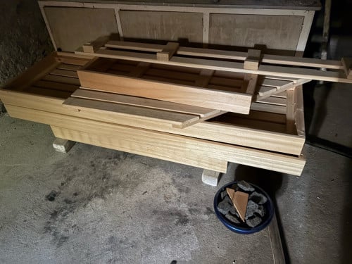 Inrichting Sauna met kachel
