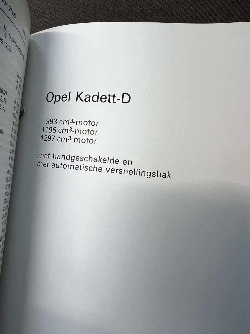 Opel werkplaats handboek kadett Rekord Manta Ascona