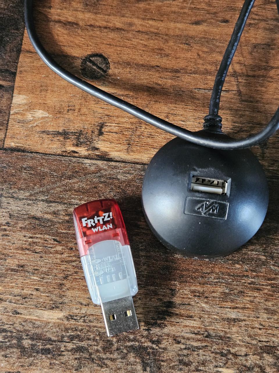 Werkende FRITZ!WLAN USB Stick v2 met USB-hub