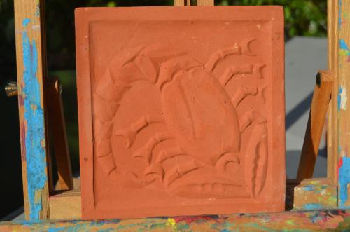 Verschillende terracotta tegels Sterrenbeelden/ Zodiac