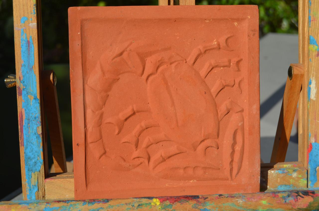 Verschillende terracotta tegels Sterrenbeelden/ Zodiac