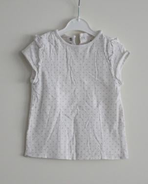 Wit shirt met  goude stippen maat 92
