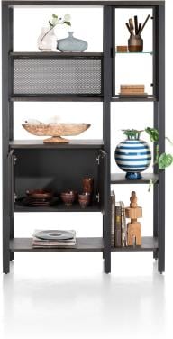 Roomdivider 120 cm - 2-glasdeuren + 4-deuren Castle antraciet Ridgefield