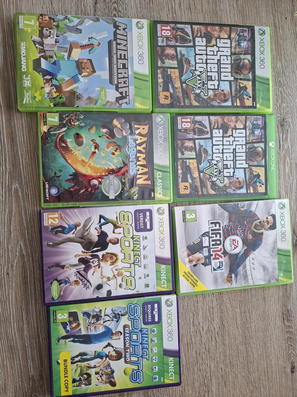 Xbox 360 met 3 draadloze controllers en 7 complete spellen in goede staat