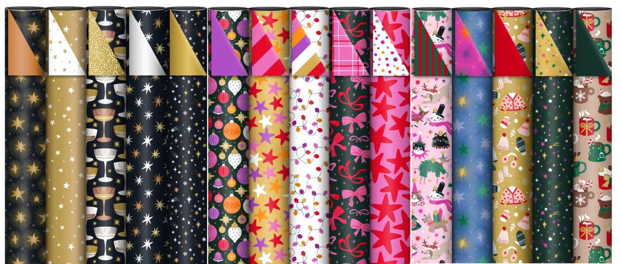 Inpakpapier rol 200 x 70 cm - Sinterklaas en Kerst