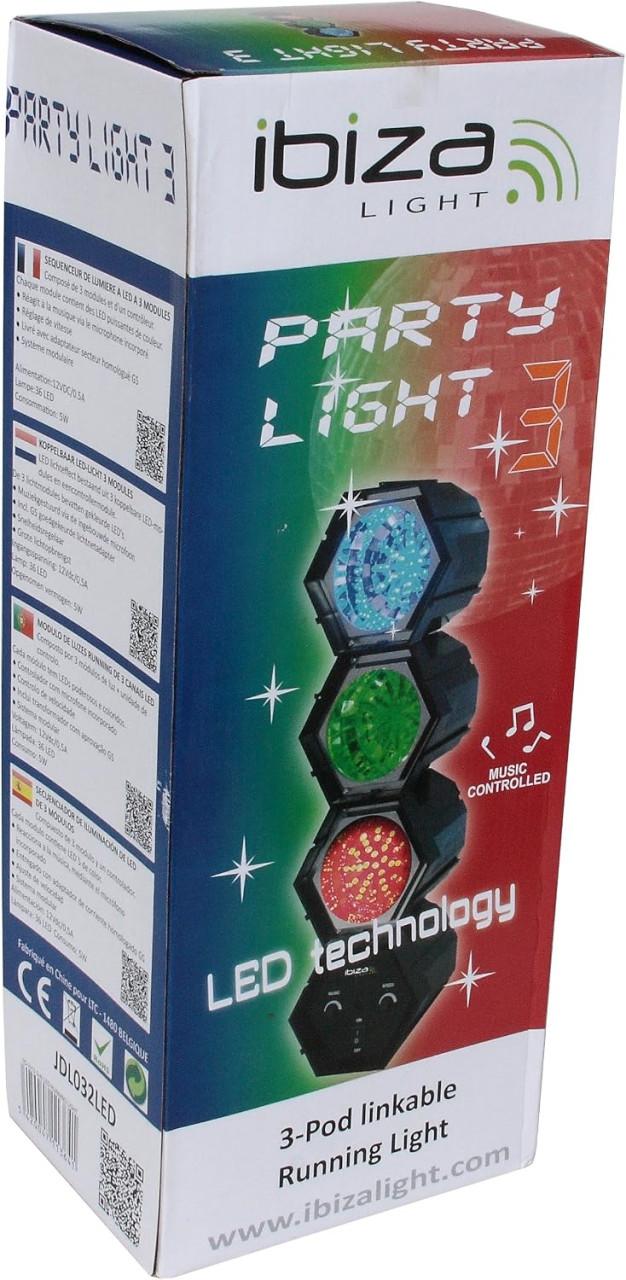 Ibiza Light - JDL032LED Zwart stroboscoop- & discolamp