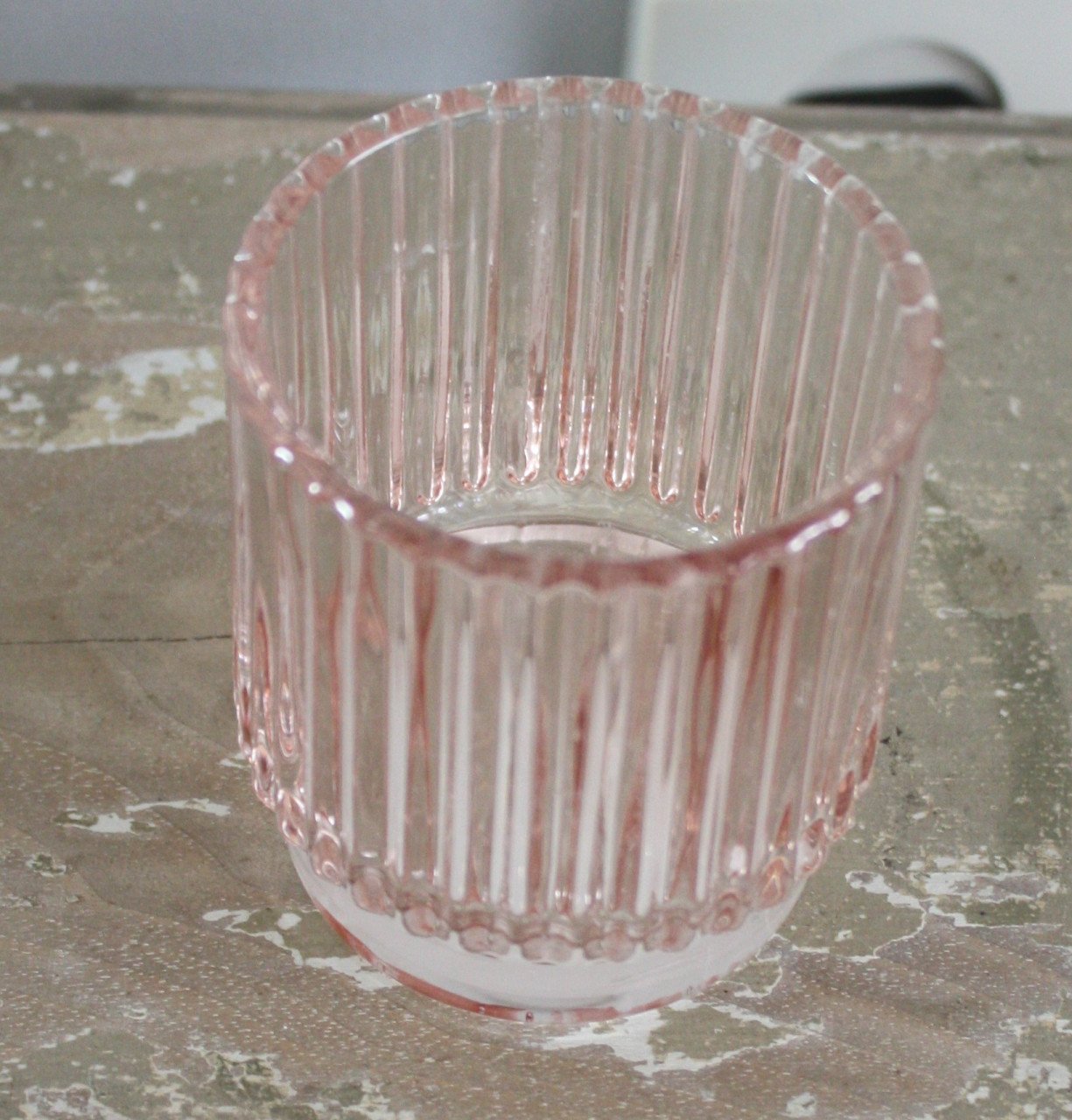 Roze  theelicht houder