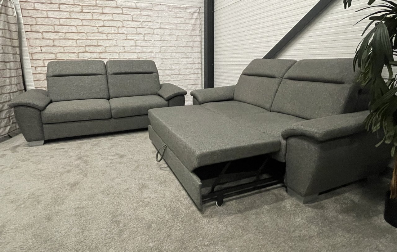 GRATIS LEVERING HEEL NL Design H&H 2x3 Zits Stoffen Bankstel + Slaapfunctie