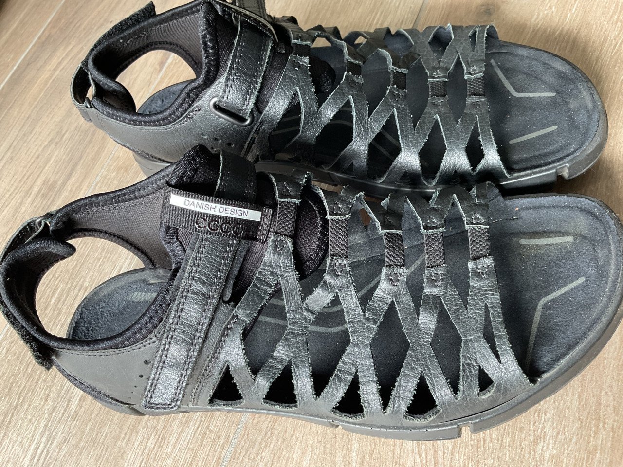 Ecco zwart leren dames sandalen maat 41