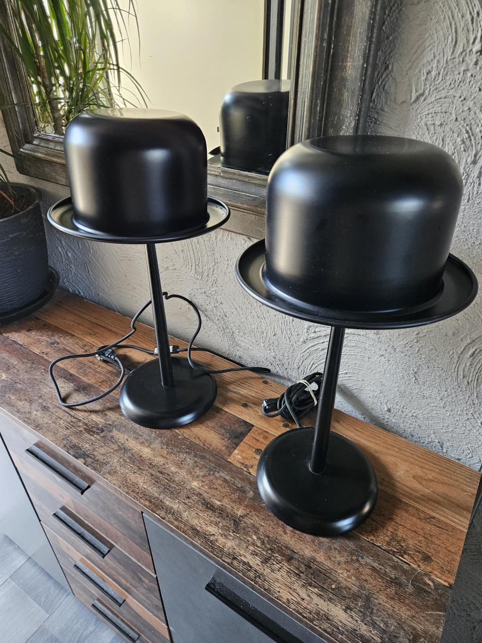 Set van 2 unieke design tafellampen in de vorm van een hoed
