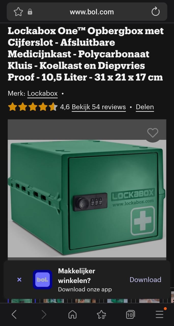 Medicijnkluis met cijfercode