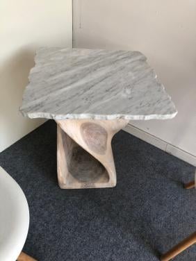 Marmeren Tafel met houten voet