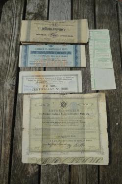 Diverse oude aandelen 1870 - 1910