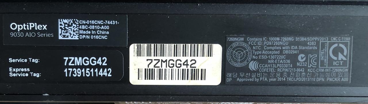 Dell Optiplex 9030 AIO/Touchscreen/i7-4770/500GbSsd/16Gb mem.