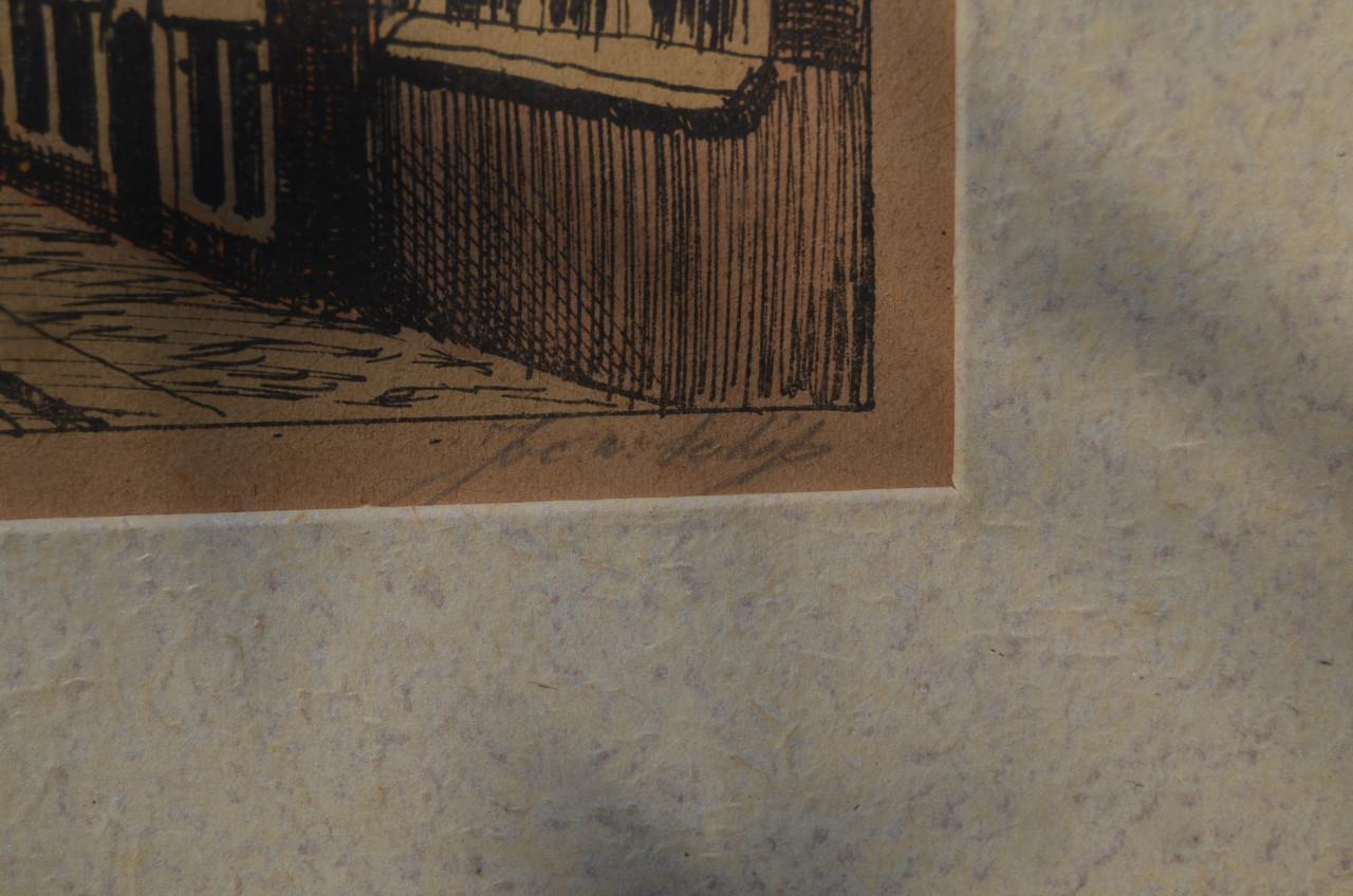 Ets Laurenskerk Rotterdam gesig. Jac. van Schip (?)