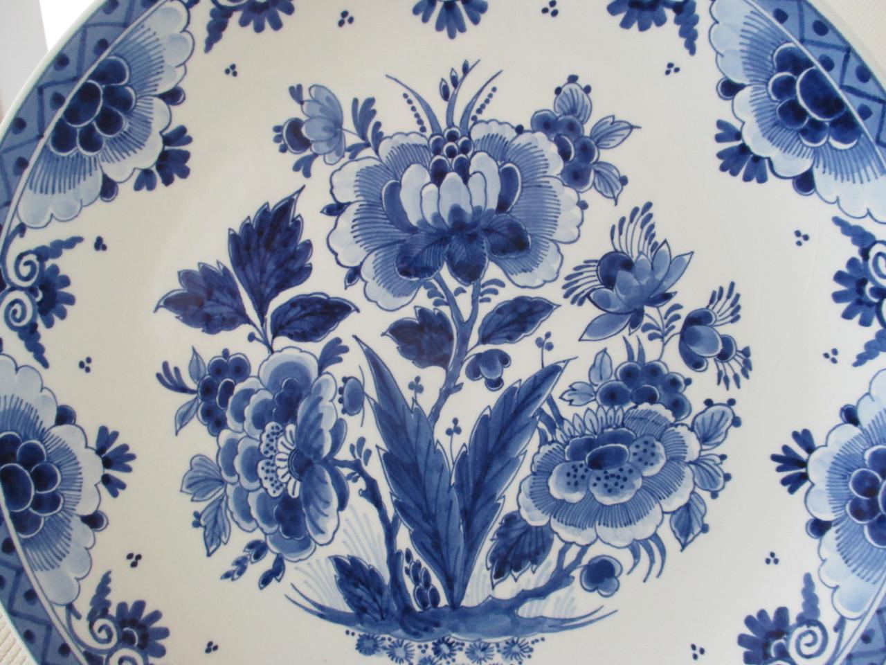 Zeer Mooi Groot Delftsblauw Bord  (  De Porceleyne Fles )