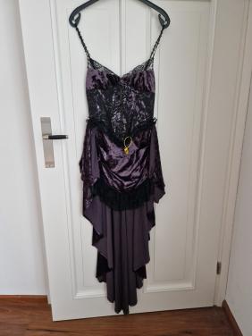 Gothic paarse jurk, maat M.