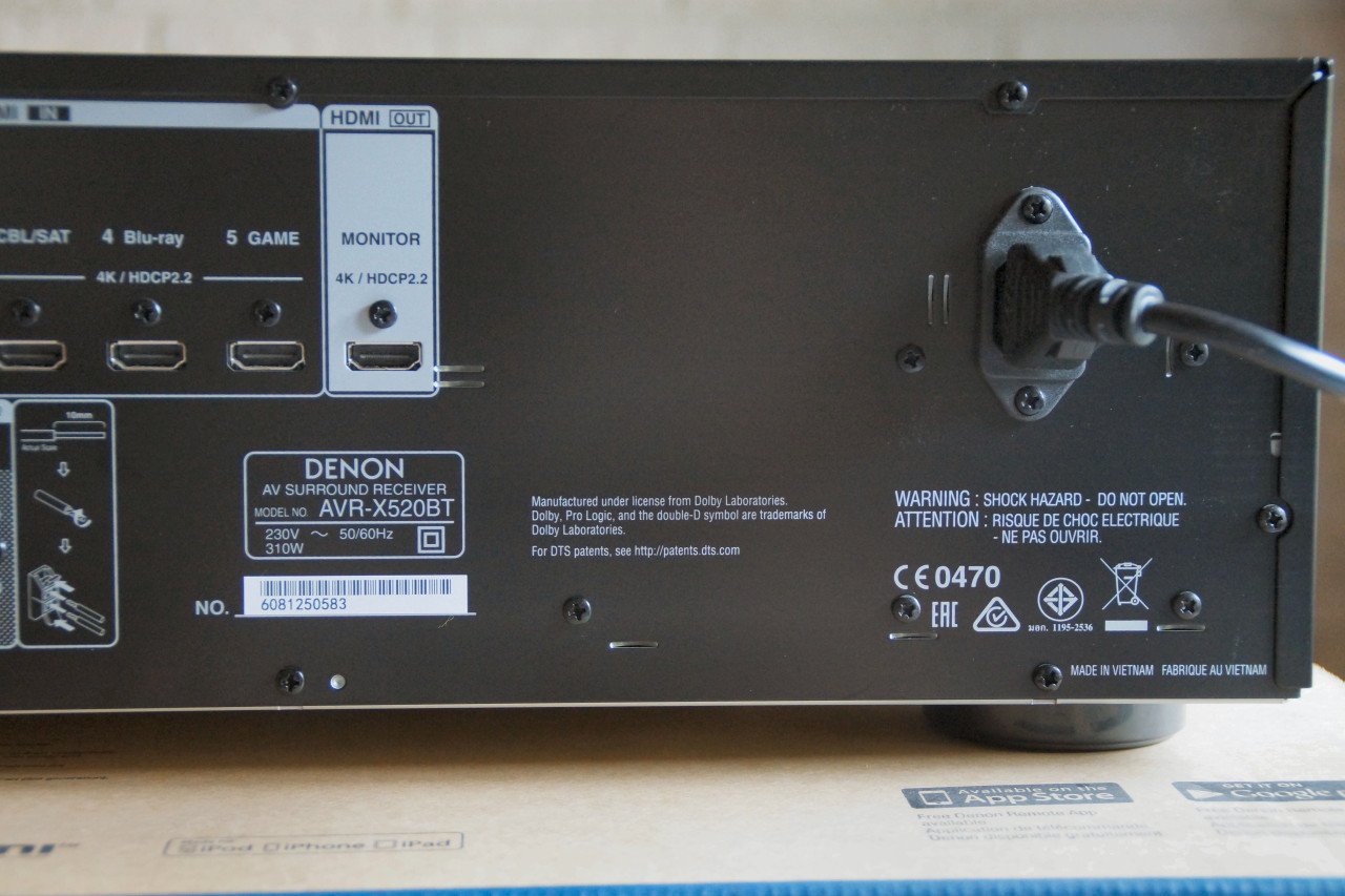 Denon AVR-X520BT receiver plus Denon Sys2020 audio