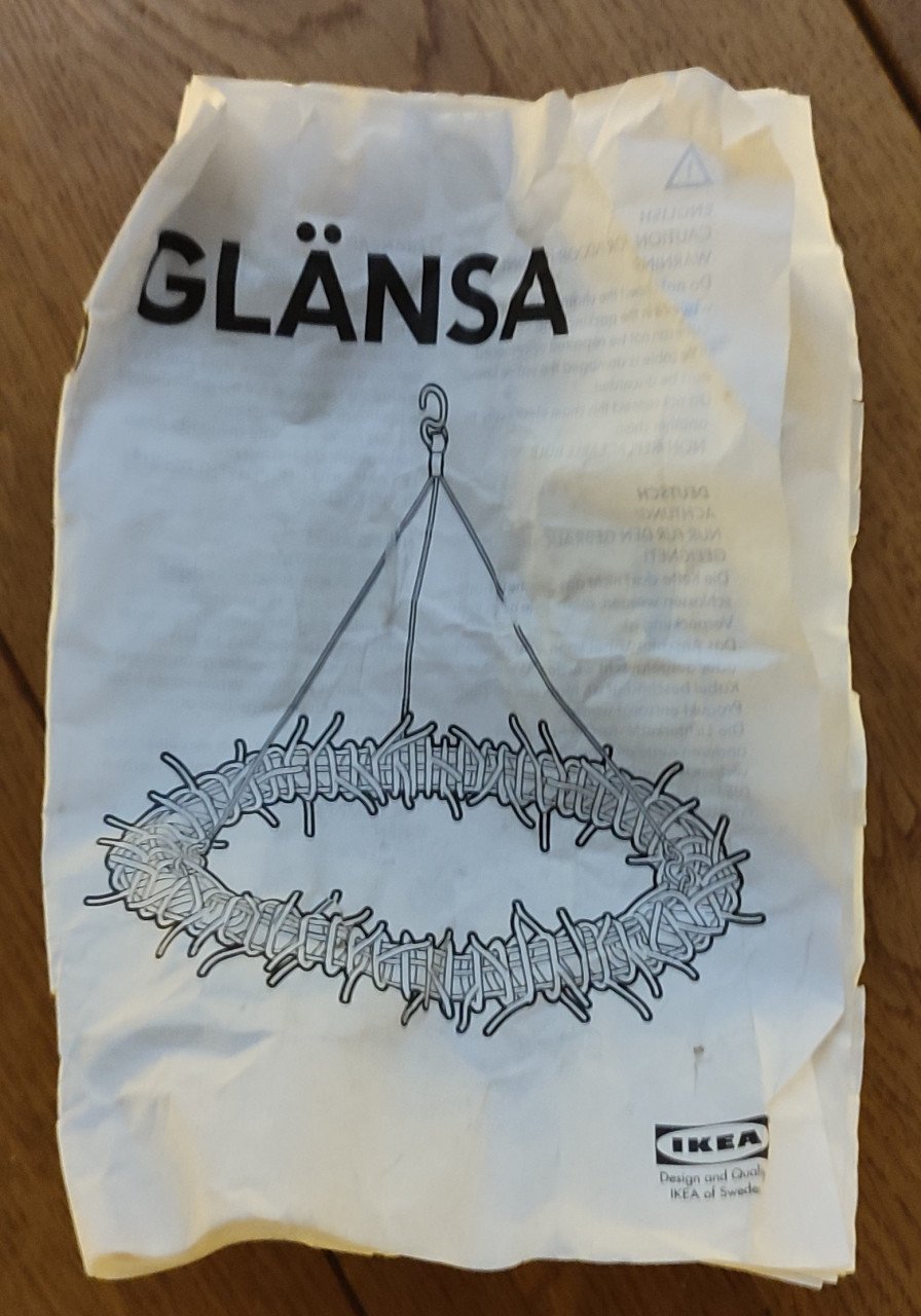 Ikea Glänsa XXL led krans 70 cm