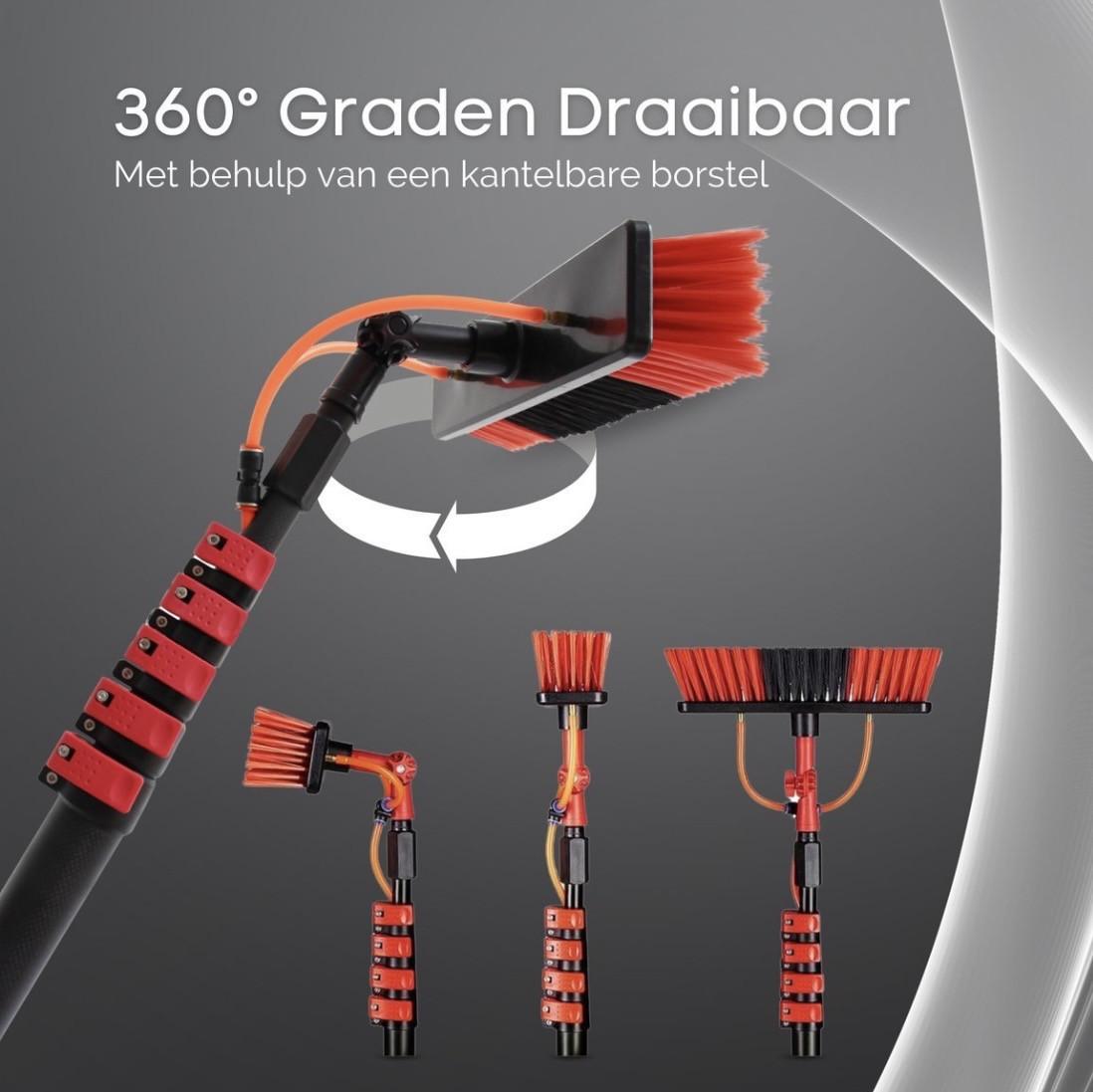 Telescopische waterbostel met zeepdispenser / 4,6 meter