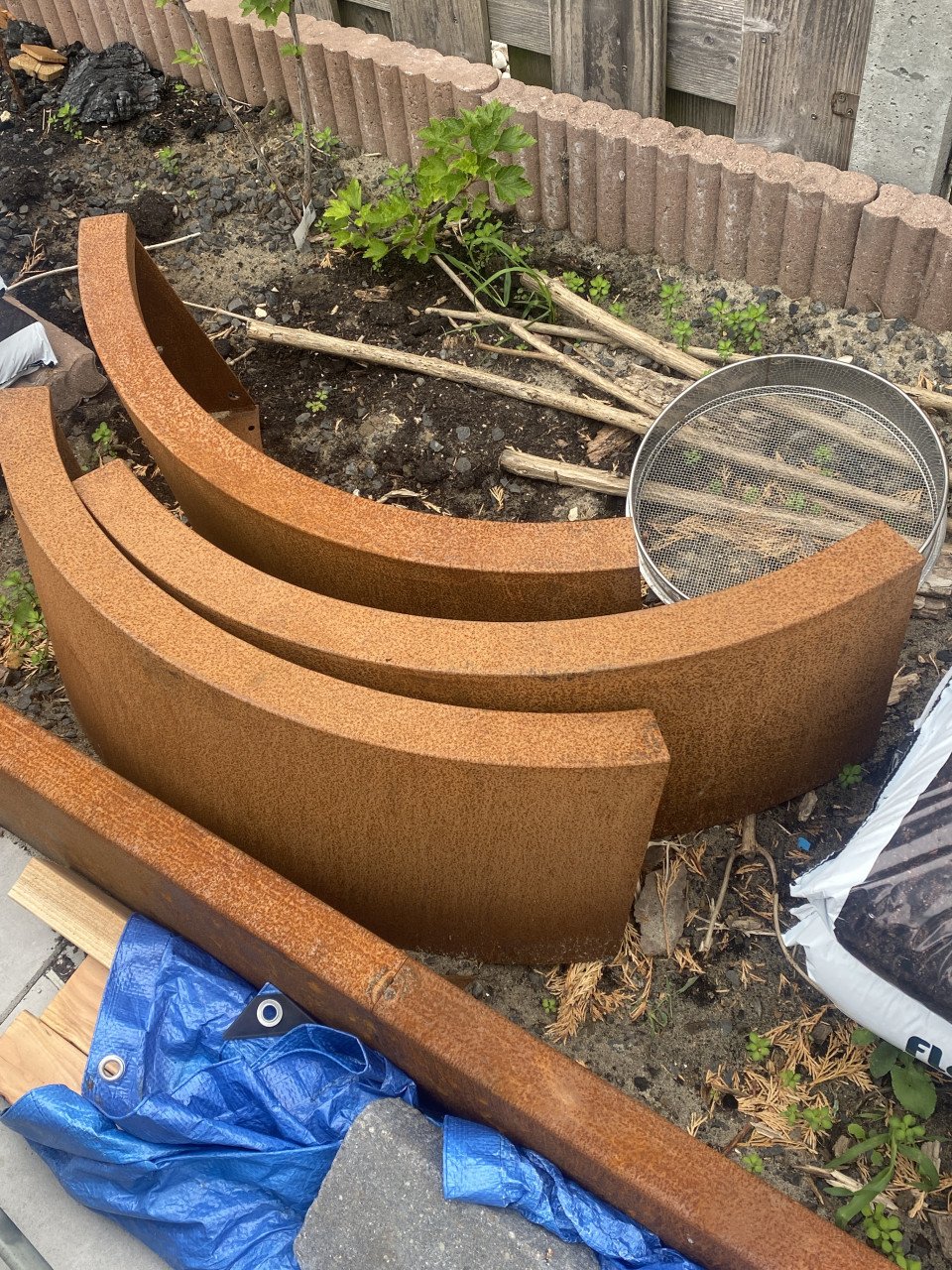 Cortensteel keerwanden kwart rond