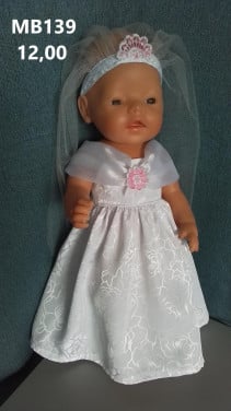 Baby born / babyborn Elsa jurk . Opbrengst KiKa. Poppenkleertjes.