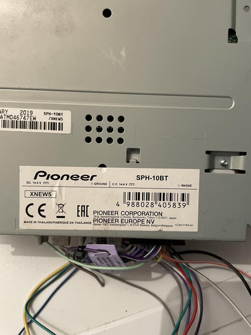 Pioneer SPH-10BT bluetooth autoradio