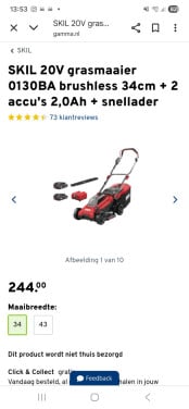 Skil Grasmaaier incl accu's en lader