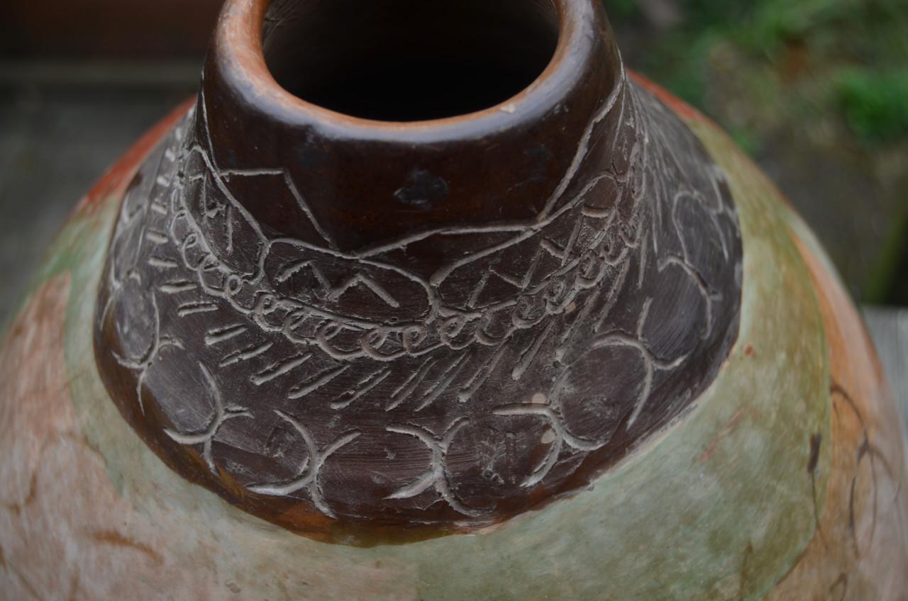 Prachtige Peruaanse pot, aardewerk. (2)