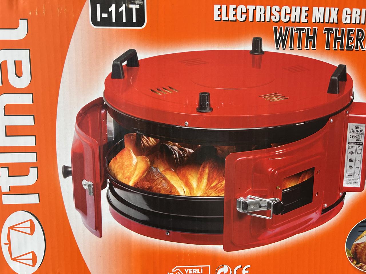 Itimat Ronde elektrische oven - vrijstaand - thermostaat - ROOD