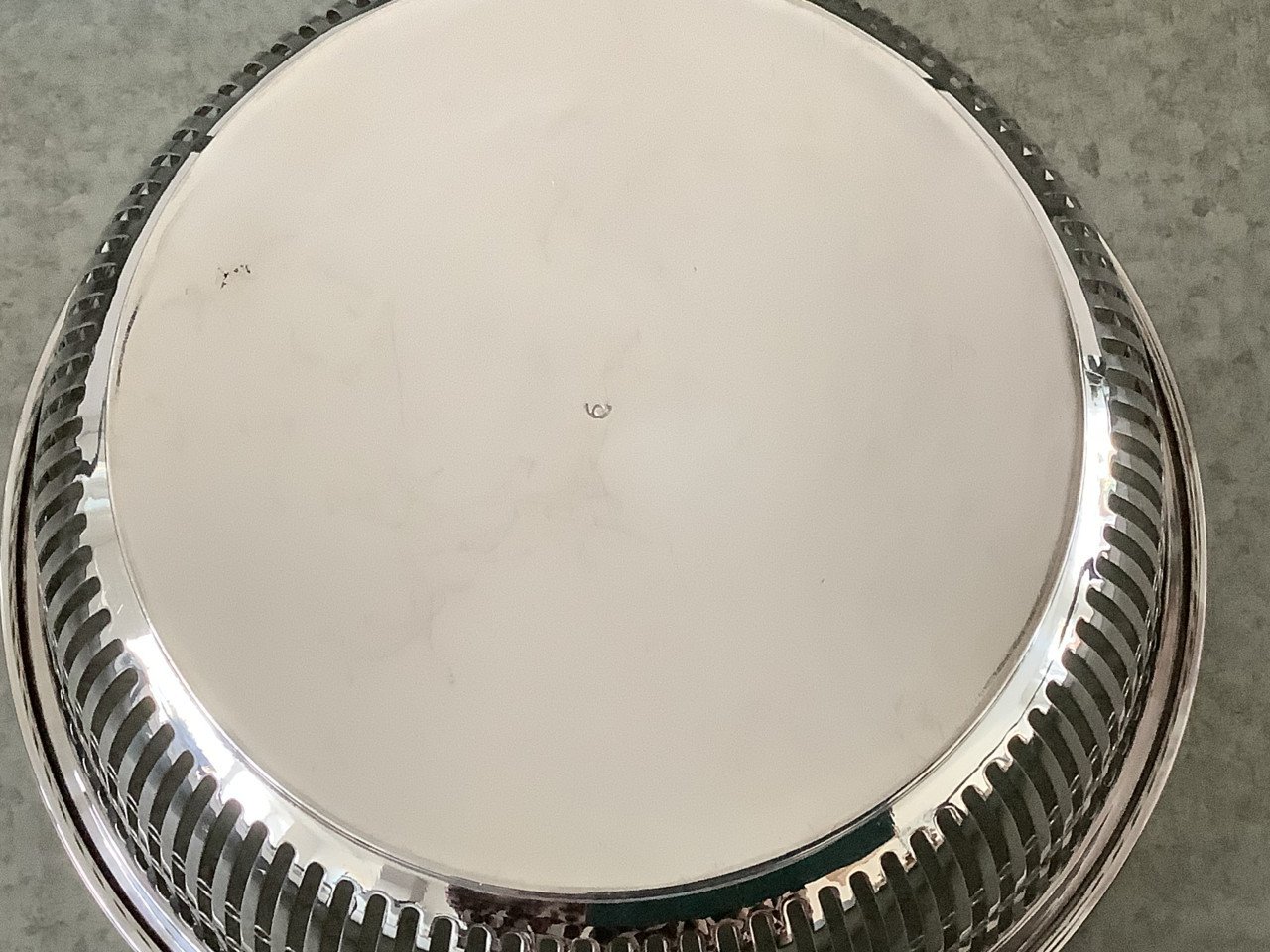 Antiek Verzilverde Broodmand - Rond Model