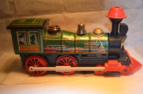 Blikken trein jaren '60 Japan Modern Toys 'Western' groen.