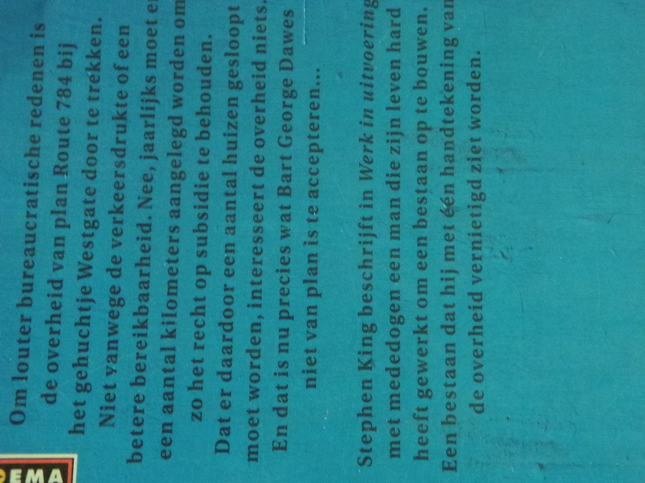 Werk in Uitvoering - Stephen King.