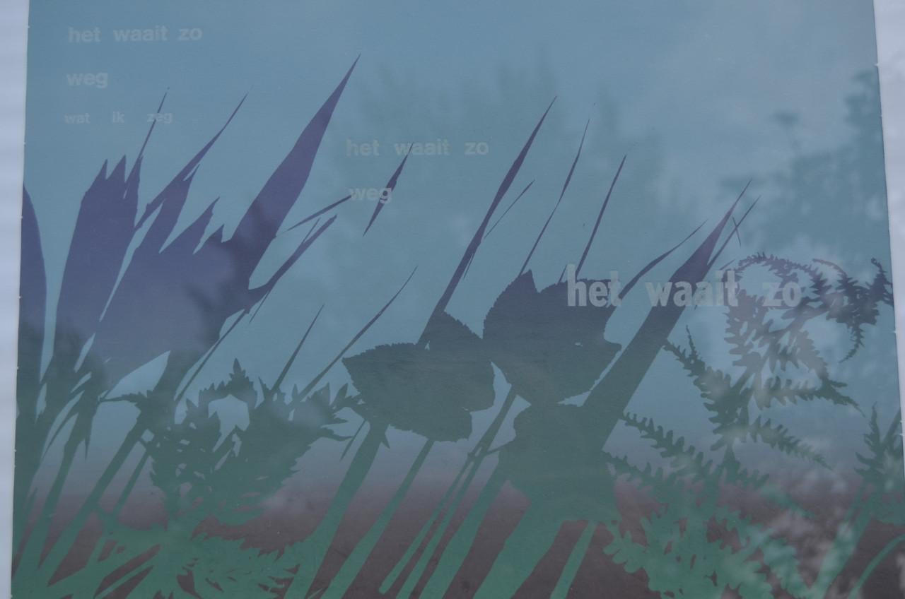 Zeefdruk en gedicht A. Fukken Schuttevaer mei 1991 ipst