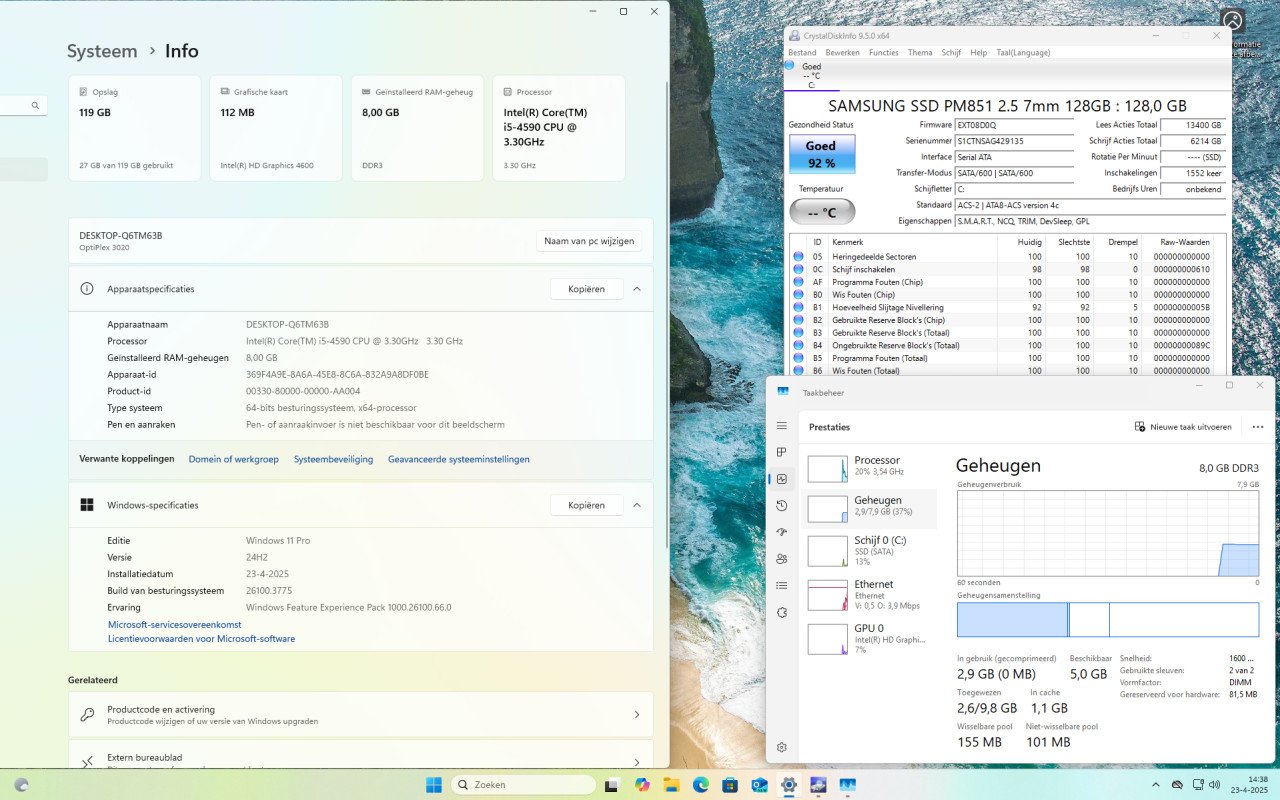Dell Optiplex i5-4590 3.30GHz 8Gb-RAM 128Gb-SSD Windows 11 Pro €50