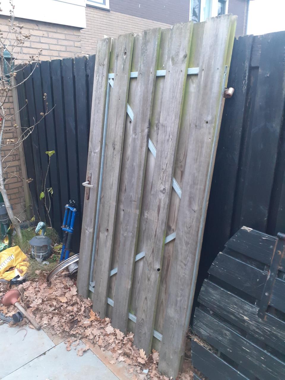 Geïmpregneerde poort op stalen frame breedte 100 cm x hoogte 190 cm