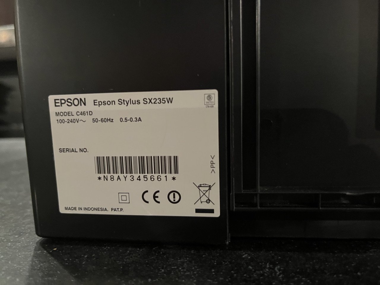 Epson Stylus SX235W printer