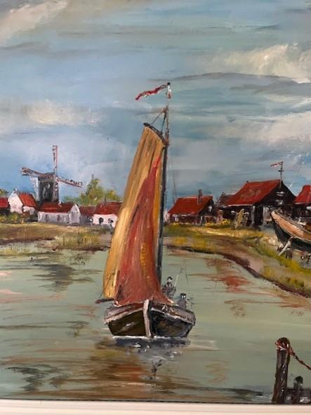 Schilderij olie verf   ---  Arm 13     van Belzen  Rotterdam