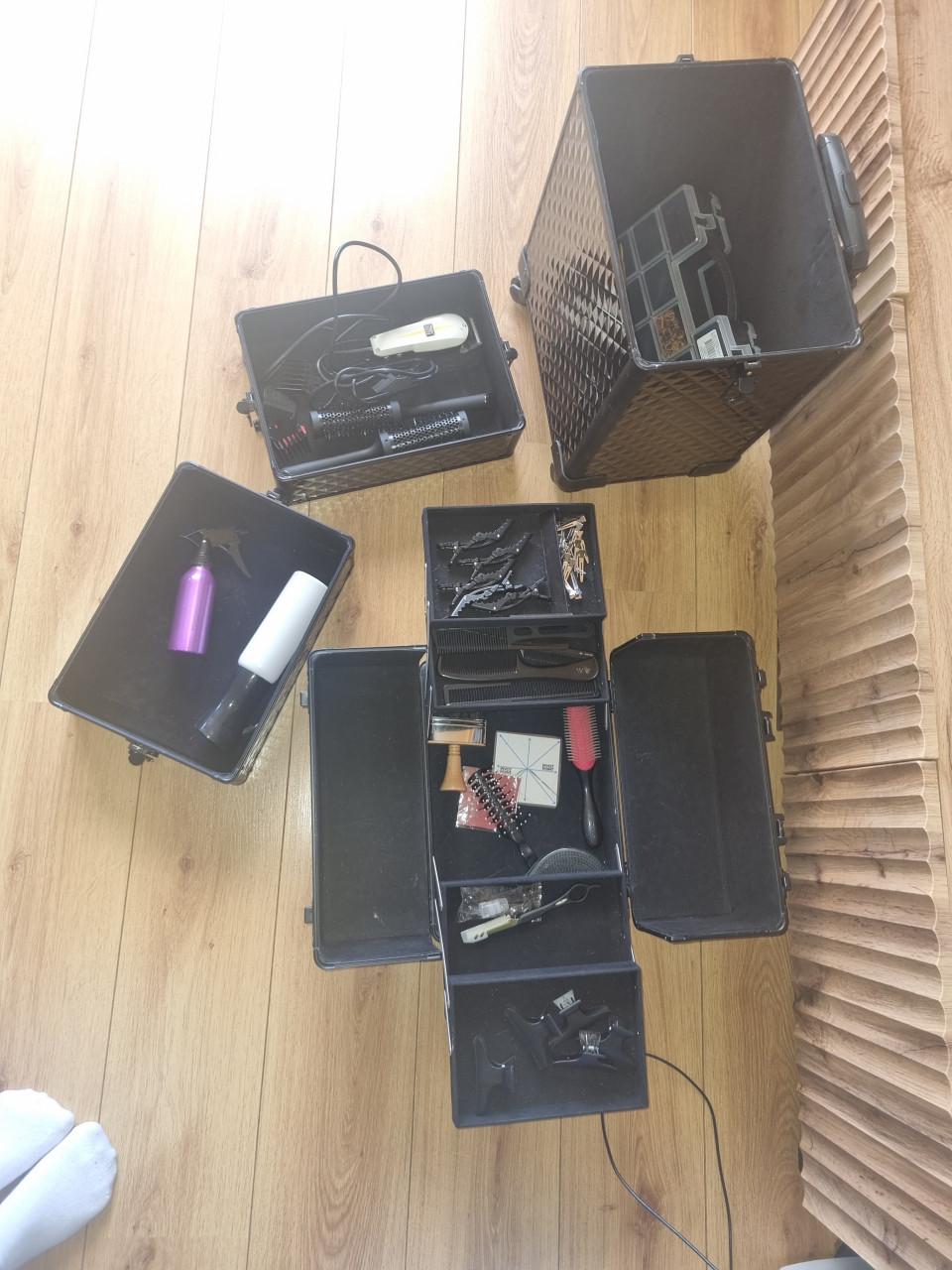 Kapperskoffer met kappersspulle